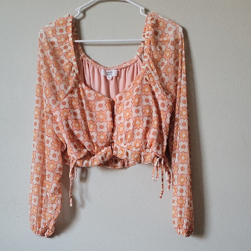 Floral Peach Long Sleeve Top